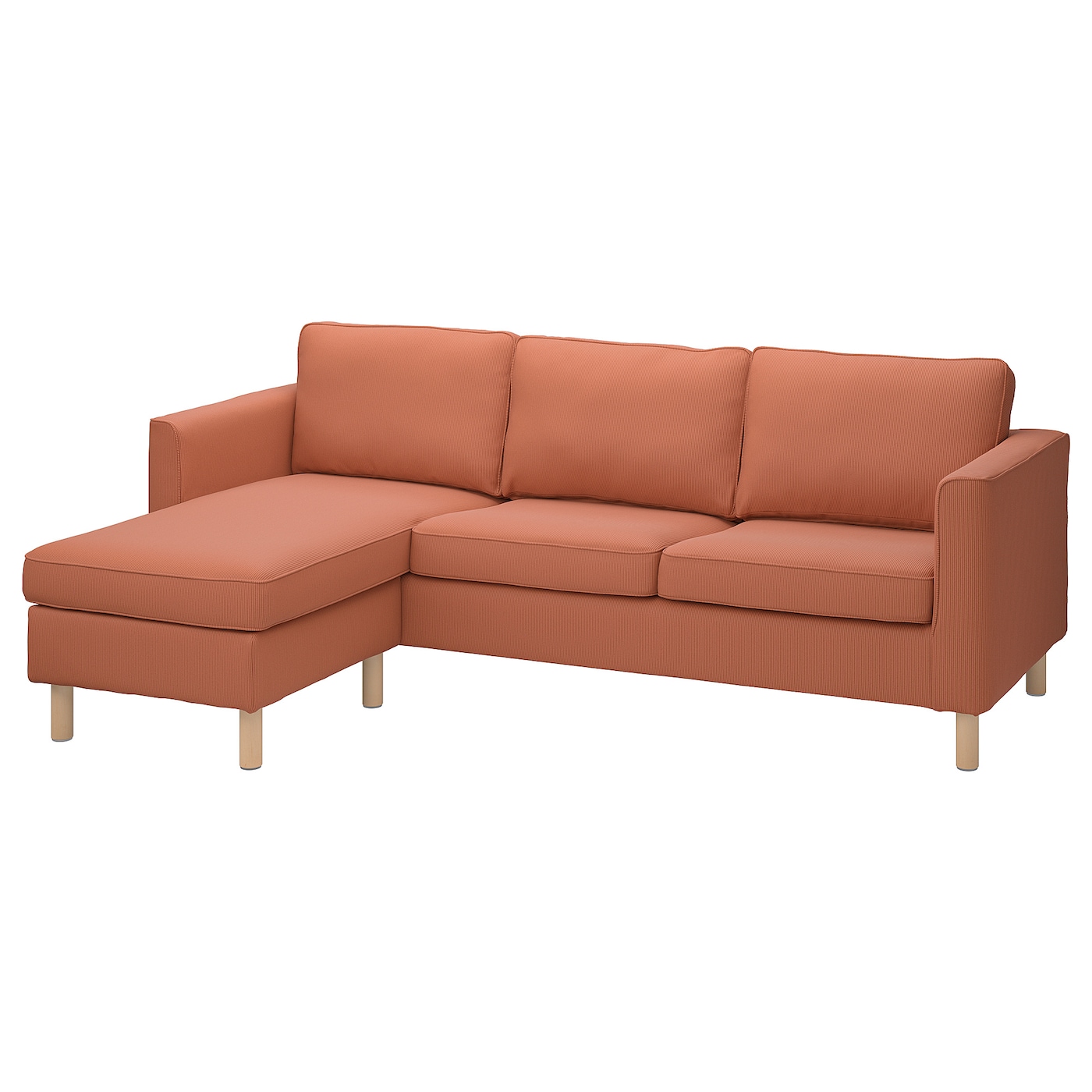 IKEA PÄRUP sofa 3-osobowa z szezlongiem, Kelinge rdzawy, Szerokość: 235 cm