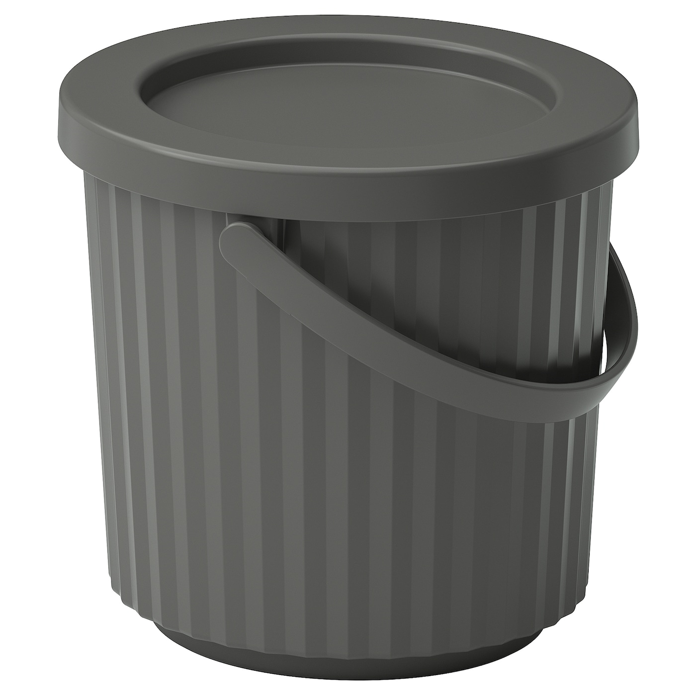 IKEA DAMMÄNG kosz z pokrywką, ciemnoszary, 8 l