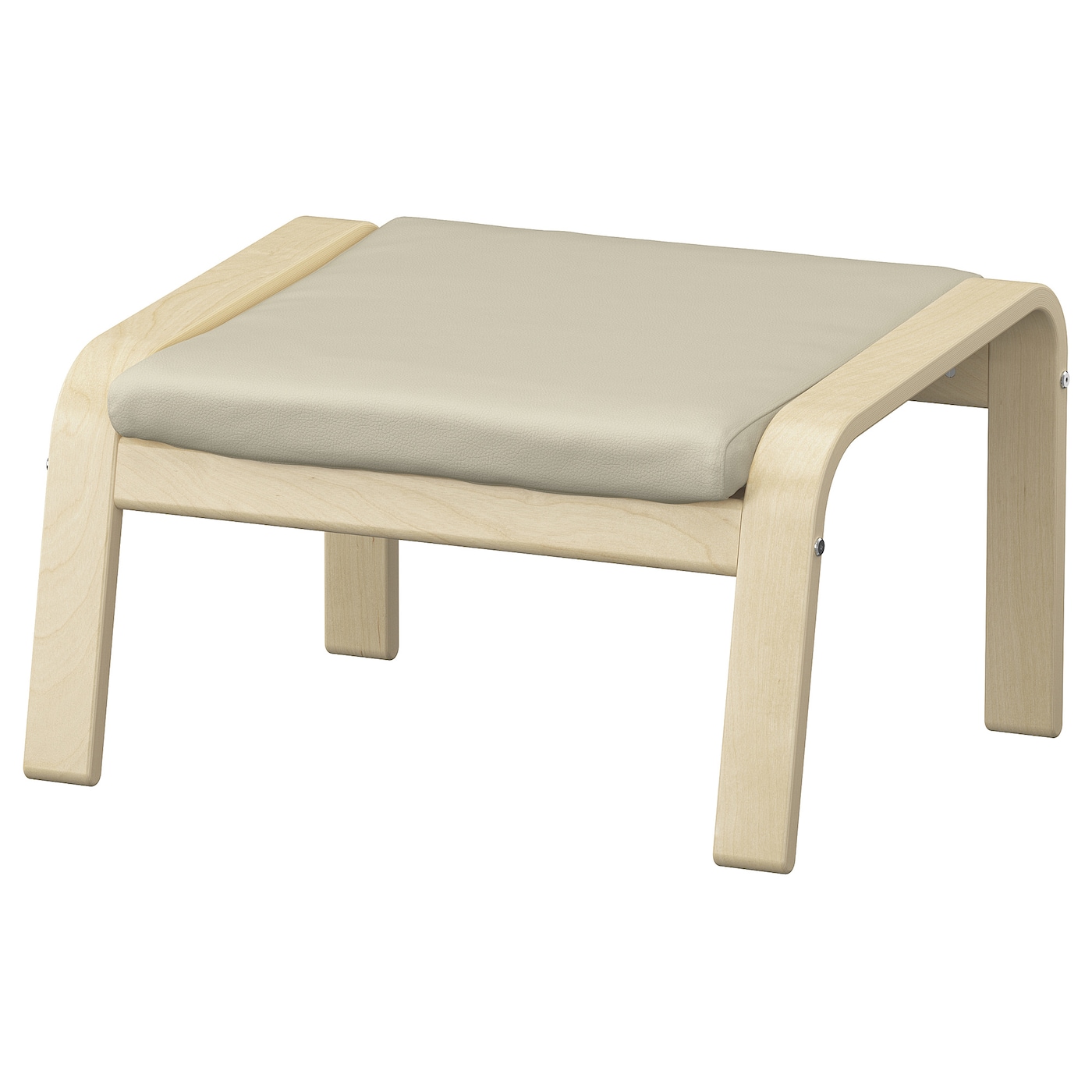 IKEA POÄNG podnóżek, okl brzoz/Glose złamana biel, Szerokość: 68 cm