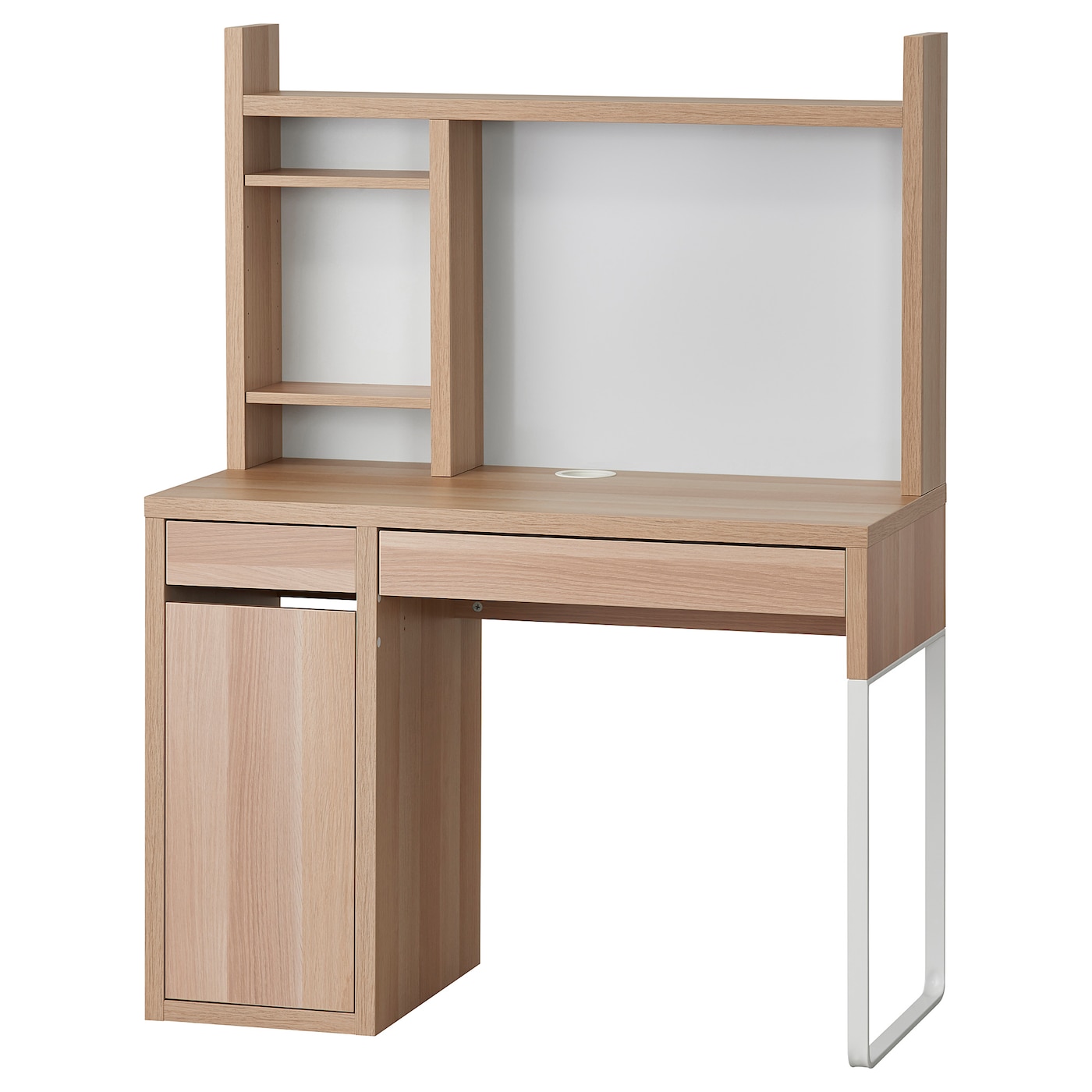IKEA MICKE zestaw roboczy, imitacja dębu bejcowanego na biało, 105x50 cm