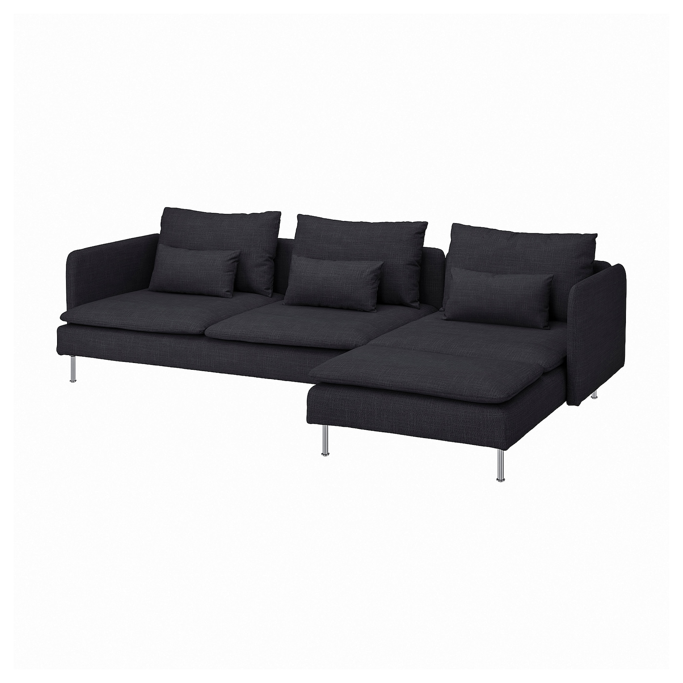 IKEA SÖDERHAMN sofa 4-osobowa, z szezlongiem/Hillared antracyt, Szerokość: 291 cm