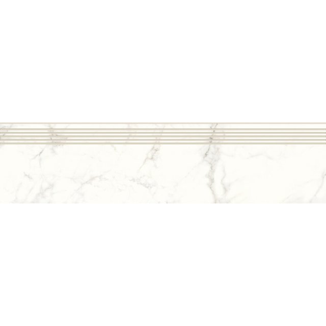 Gres szkliwiony stopnica CALACATTA MILD white satin 29,8x119,8 gat. I