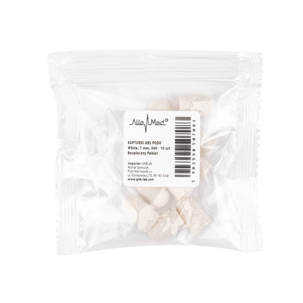 Kapturki do pedicure 7 mm gradacja 60 10 szt ABS Podo AlleMed Biały White