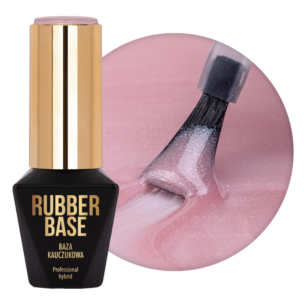 Baza kauczukowa do lakierów hybrydowych Rubber Base MollyLac Pixy Pink 10 g