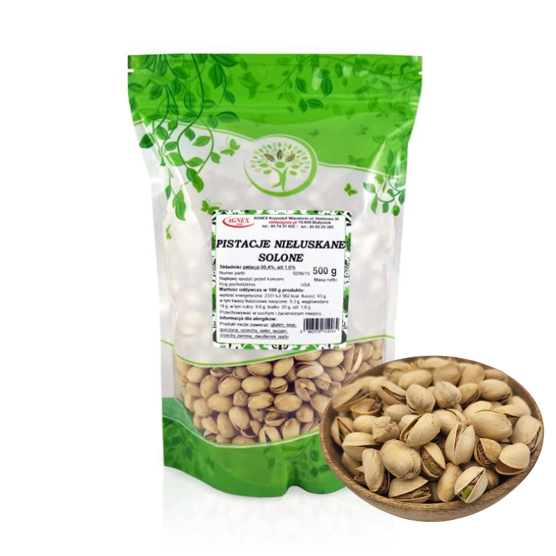 Pistacje niełuskane solone 500g