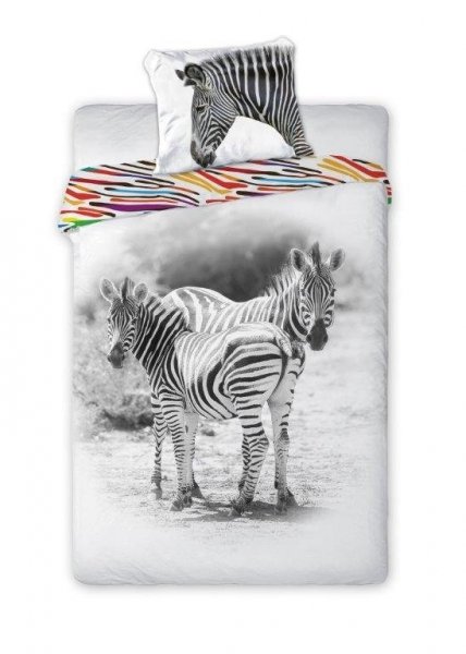 Pościel 100% bawełna 160x200 - WILD ZEBRA
