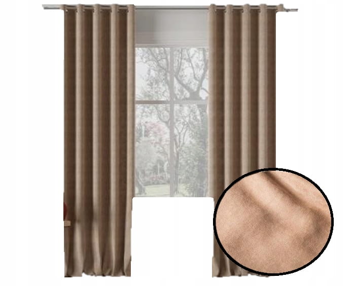 Zasłona Milas kawowa na taśmie 290x140 - elegancka i stylowa