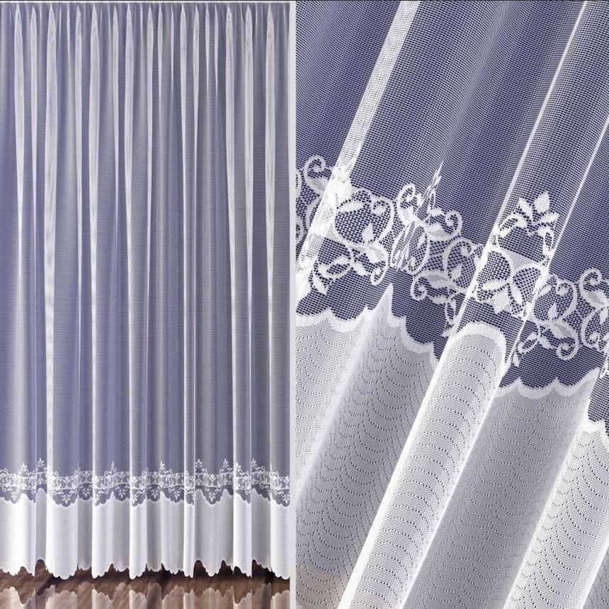 Montela firana długa 240x450cm z wzorem u dołu B+T