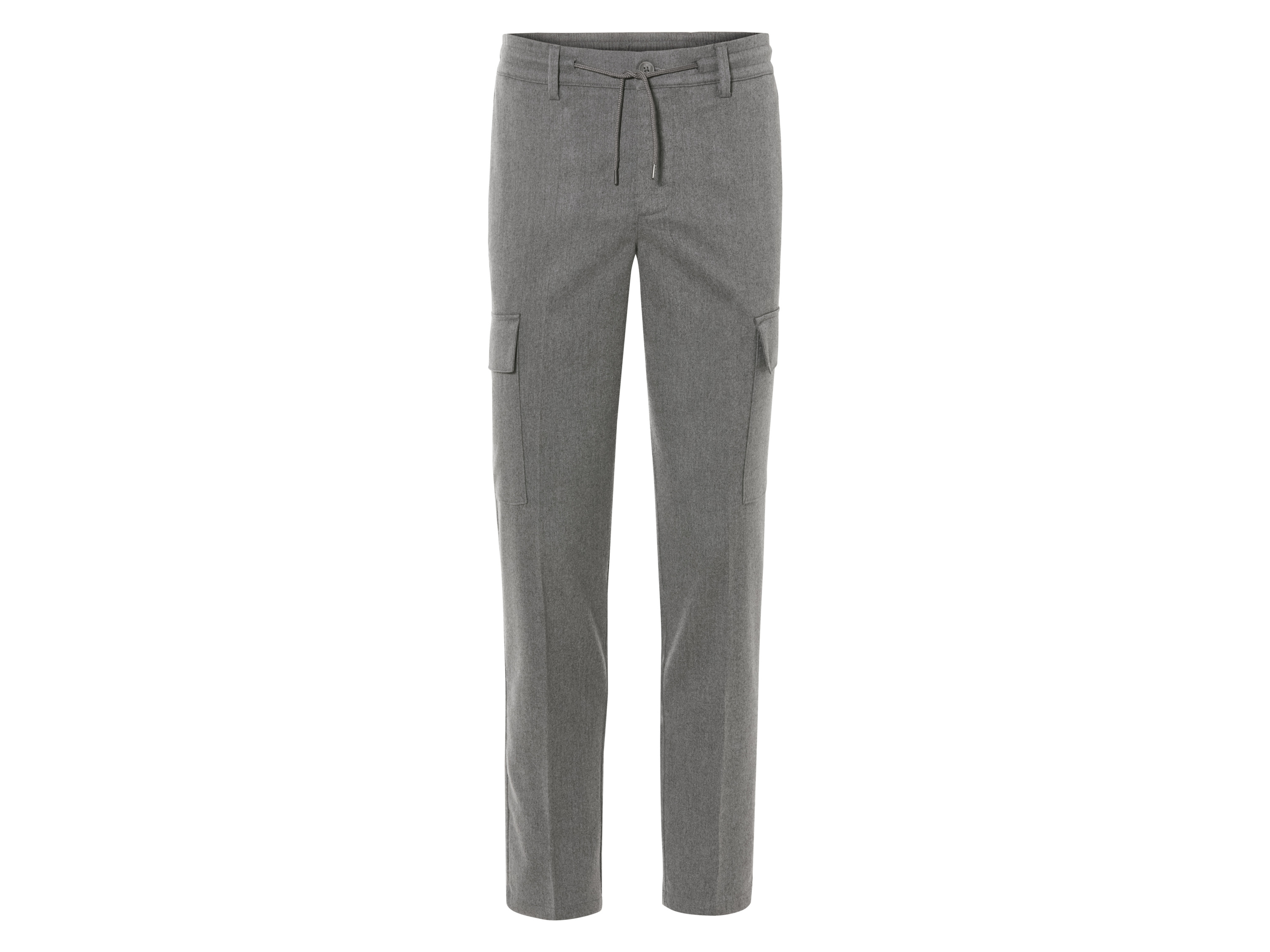 Livergy Spodnie cargo męskie z flaneli L 52/54, Szary