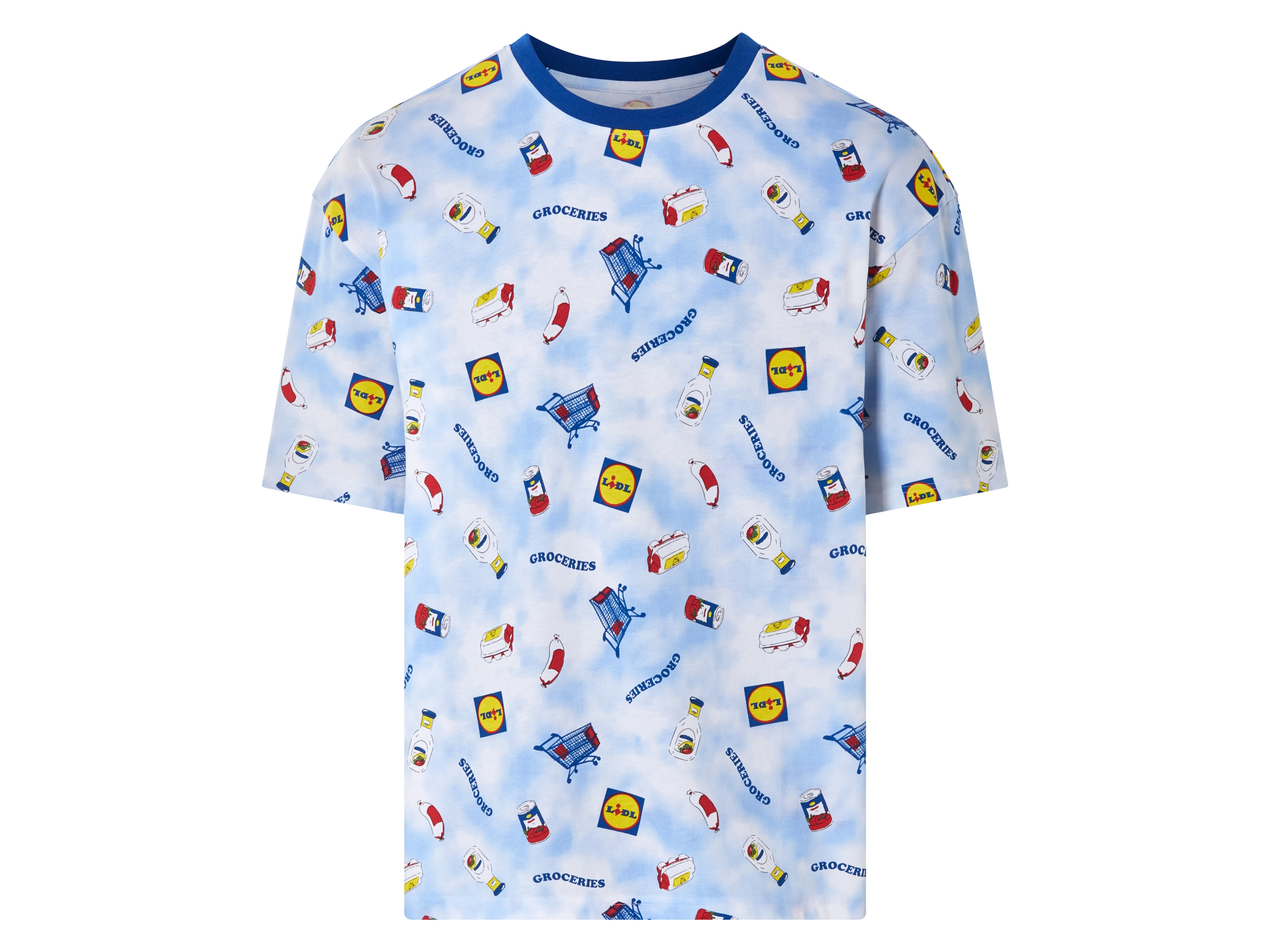 T-shirt oversize męski z biobawełny Jasnoniebieski, XL 56/58
