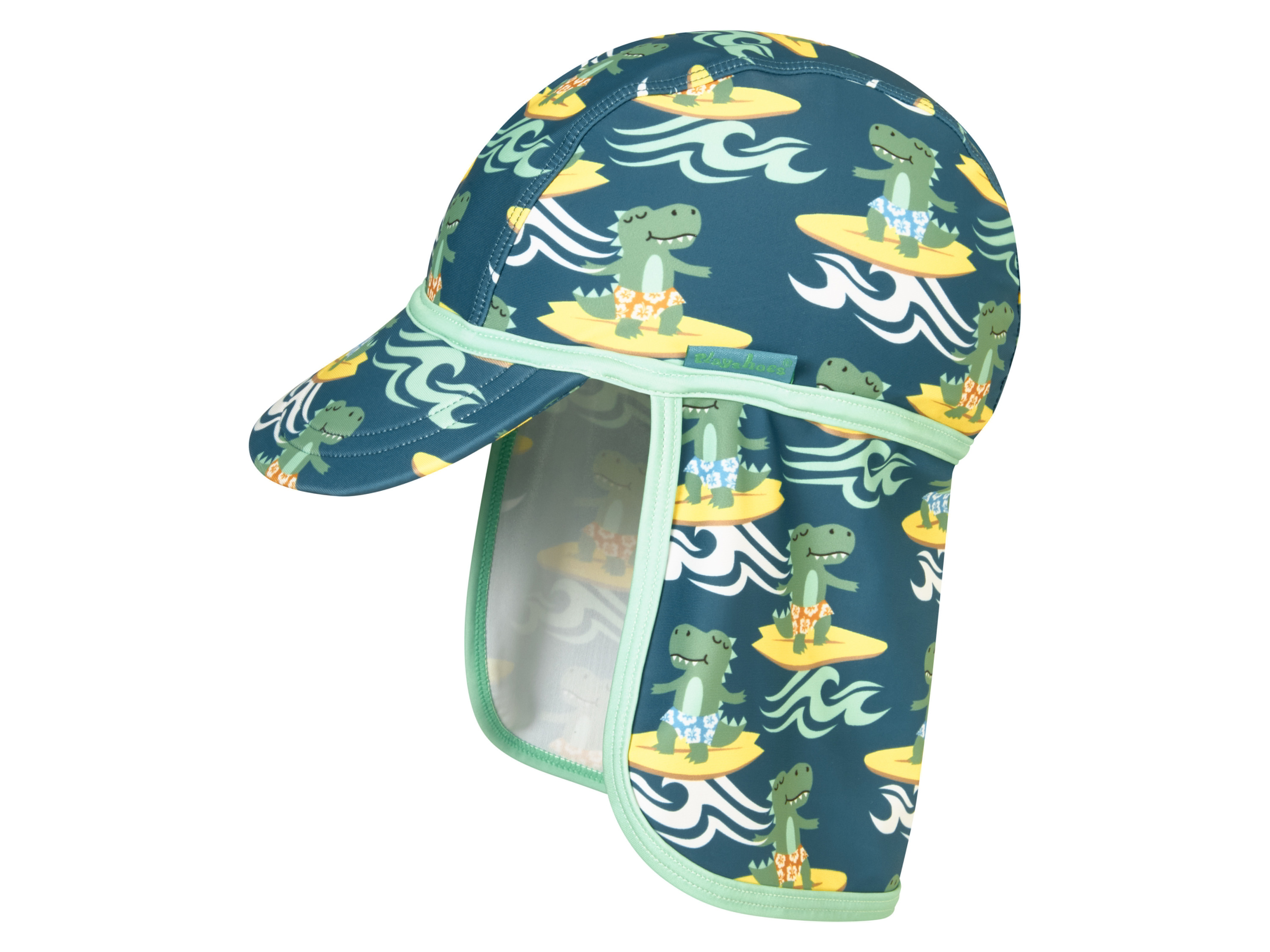 Playshoes Czapka kąpielowa dla dzieci, szybkoschnąca, ochrona UV surfer-dino, 50-51