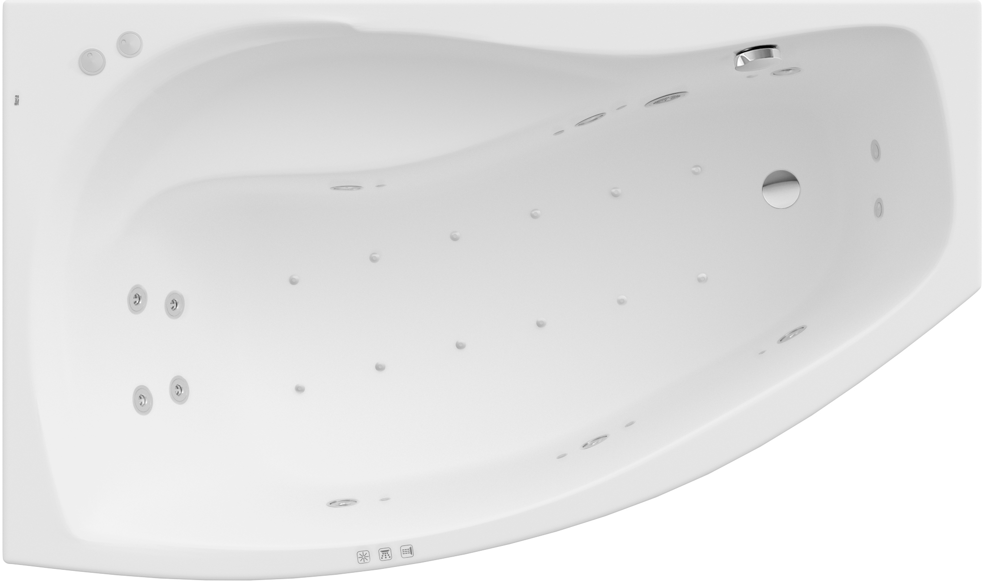 Darmowa Dostawa - Wanna z hydromasażem 160x95 cm asymetryczna biała Roca Nicole A24T173000