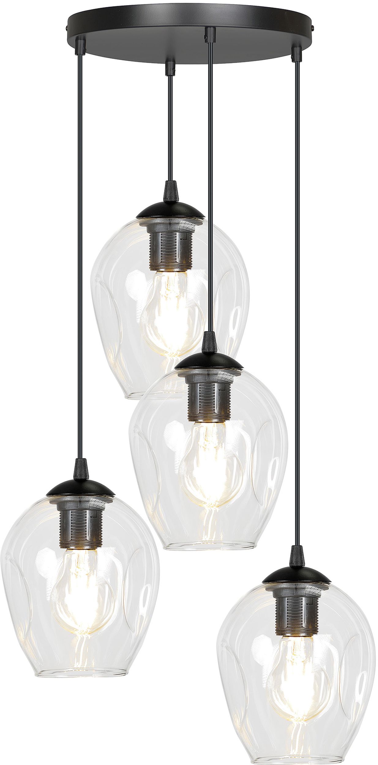 Darmowa Dostawa - Lampa wisząca 4x15 W czarna-przezroczysta Emibig Istar 6794PREM