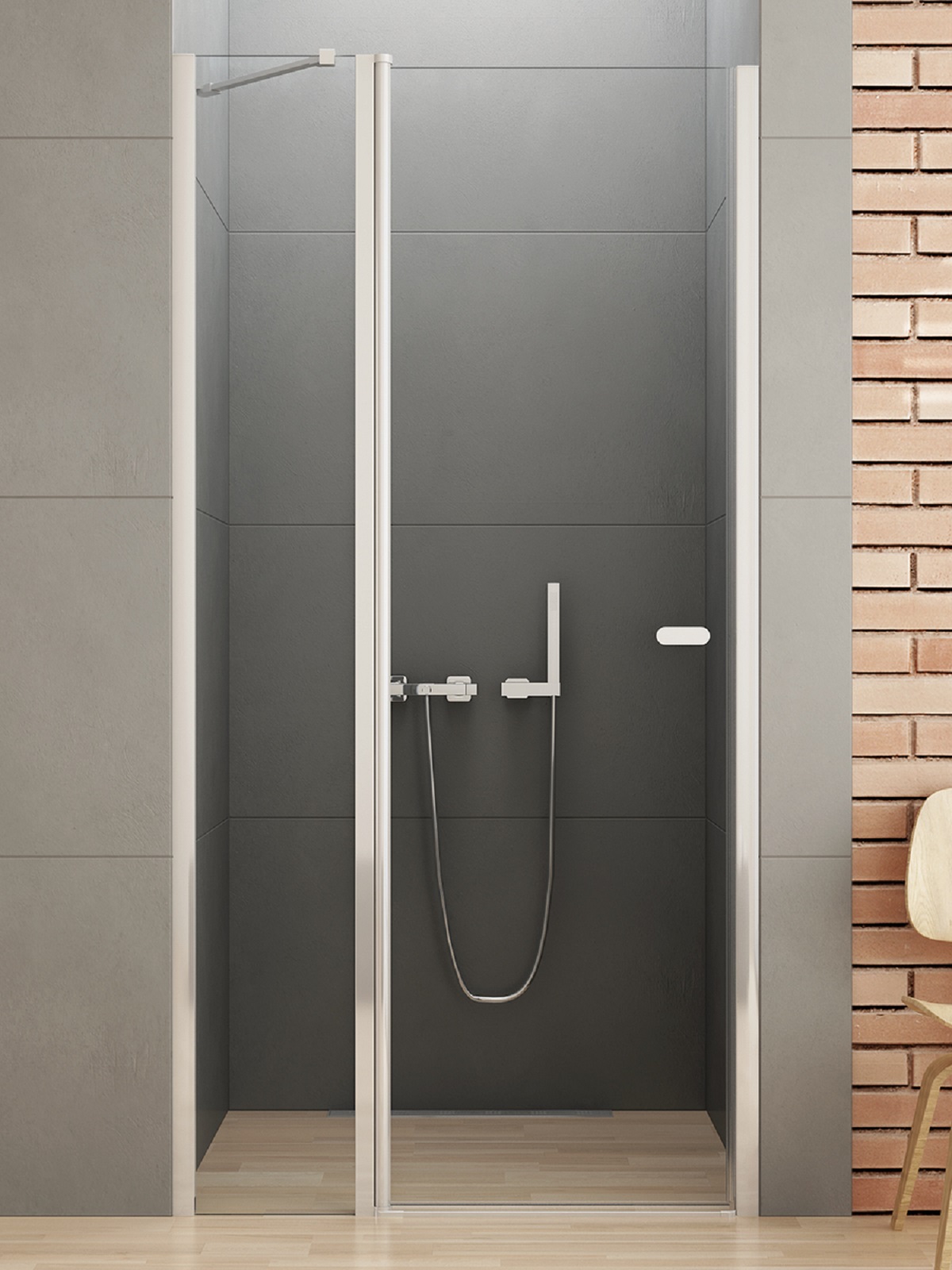 Darmowa Dostawa - Drzwi prysznicowe 110 cm uchylne chrom połysk/szkło przezroczyste New Trendy New Soleo D0157A