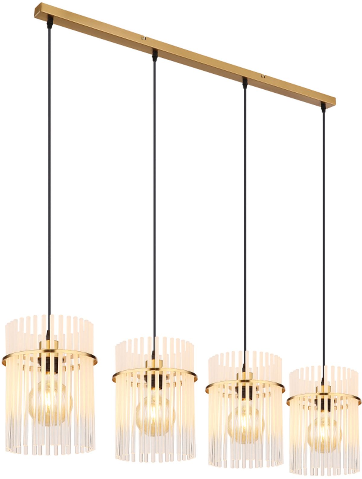 Darmowa Dostawa - Lampa wisząca 4x60 W biała-czarna-złota Globo Lighting Gorley 156984HM