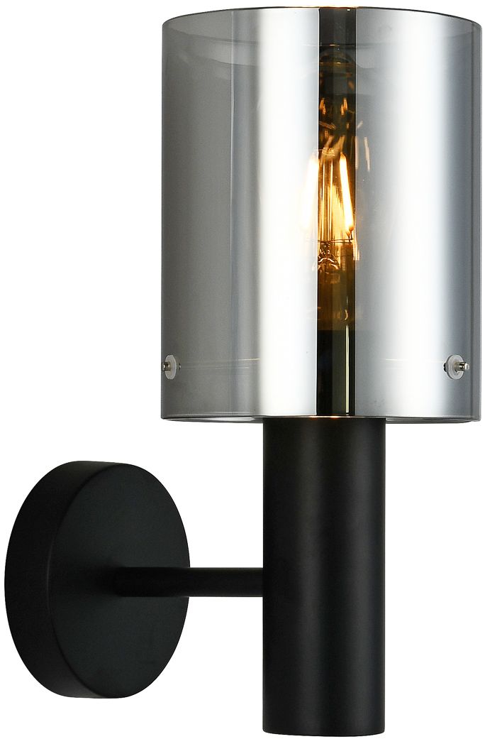 Darmowa Dostawa - Kinkiet 1x40 W czarny-przydymiony Italux Sardo WL55811ABKSG
