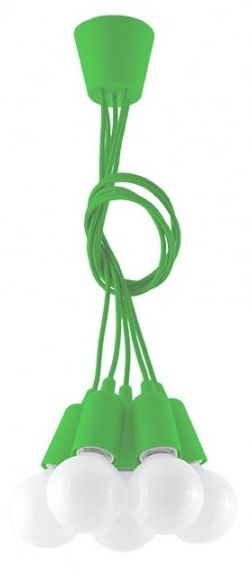 Darmowa Dostawa - Lampa wisząca 5x60 W zielony Sollux Lighting Diego SL0583