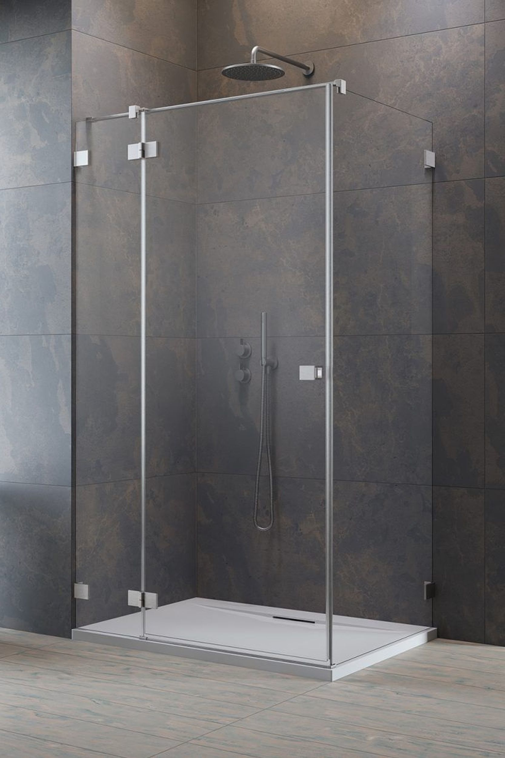 Darmowa Dostawa - Drzwi prysznicowe 100 cm uchylne Radaway Essenza Pro Brushed Nickel KDJ 100971009101L