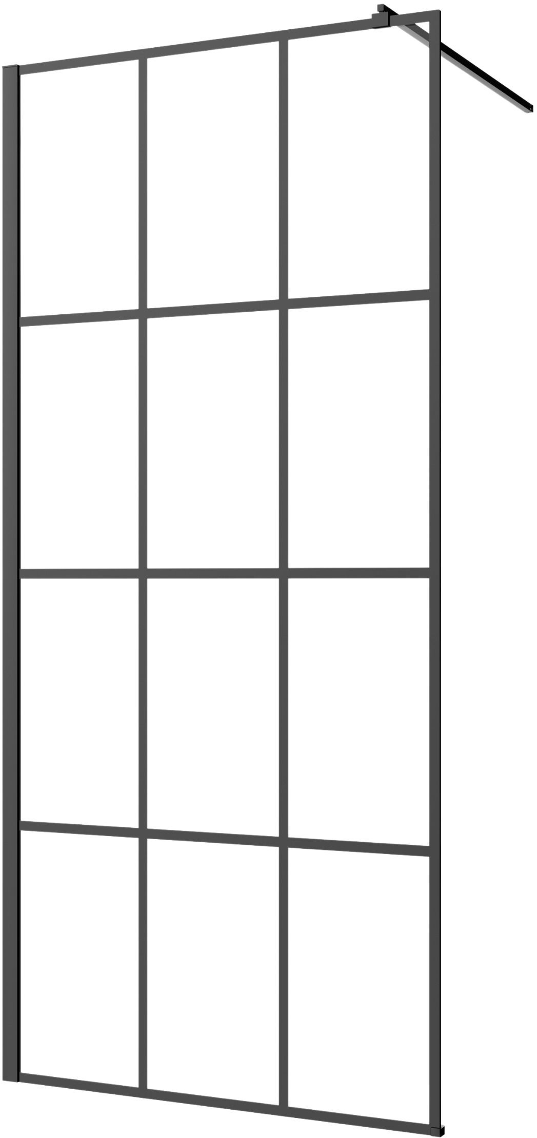 Darmowa Dostawa - Ścianka prysznicowa walk-in 110 cm czarny półmat/szkło przezroczyste Invena AK32117