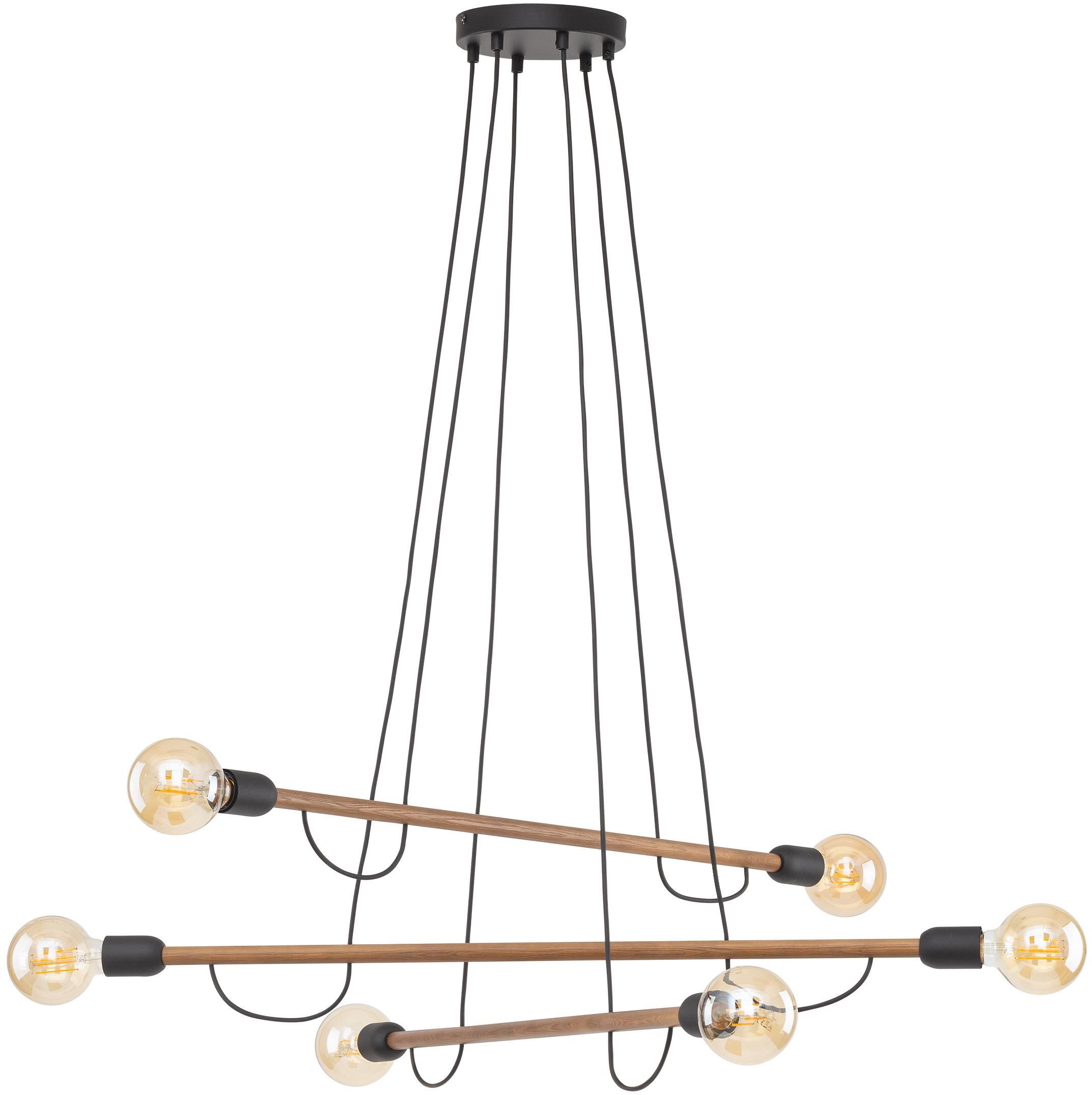 Darmowa Dostawa - Lampa wisząca 6x15 W czarny TK Lighting Helix 4950