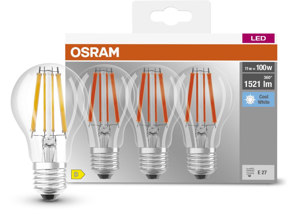 Darmowa Dostawa - Żarówki LED Multipack 3x11 W 4000 K e27 Osram LED Lamps 4058075592391