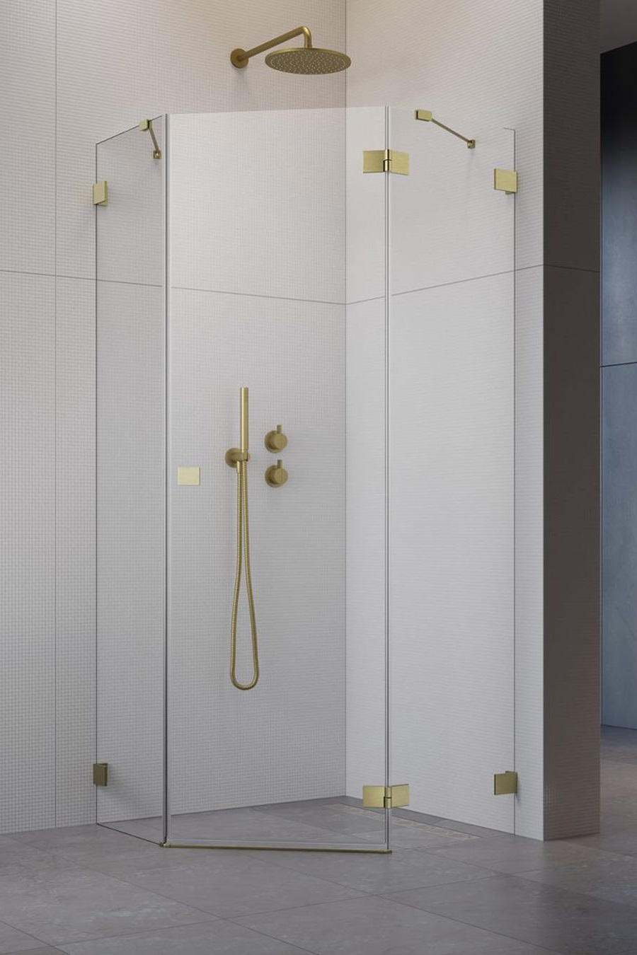 Darmowa Dostawa - Kabina prysznicowa 80x80 cm Radaway Essenza Pro Brushed Gold PTJ 101000009901R/101001000101