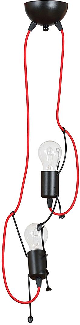 Darmowa Dostawa - Lampa wisząca 2x15 W czarna-czerwona Emibig Bobi 5372