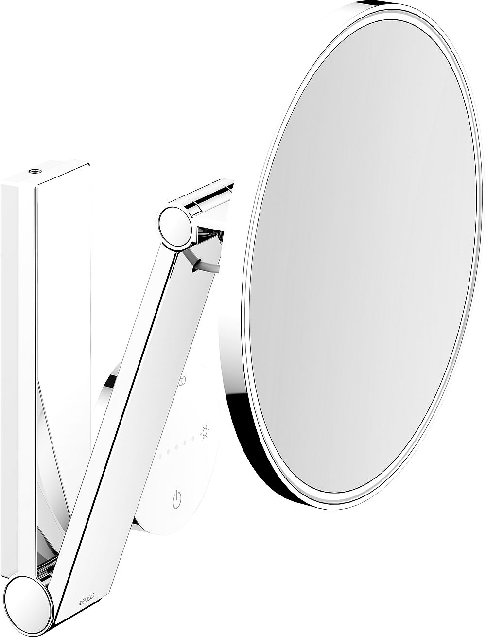 Darmowa Dostawa - Lusterko kosmetyczne 21.2x31.8 cm okrągłe z oświetleniem nikiel Keuco Cosmetic mirrors 17612059002