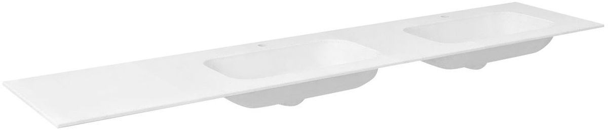 Darmowa Dostawa - Umywalka 220x51.5 cm prostokątna meblowa-podwójna biała Sapho Aruba AR220B2R