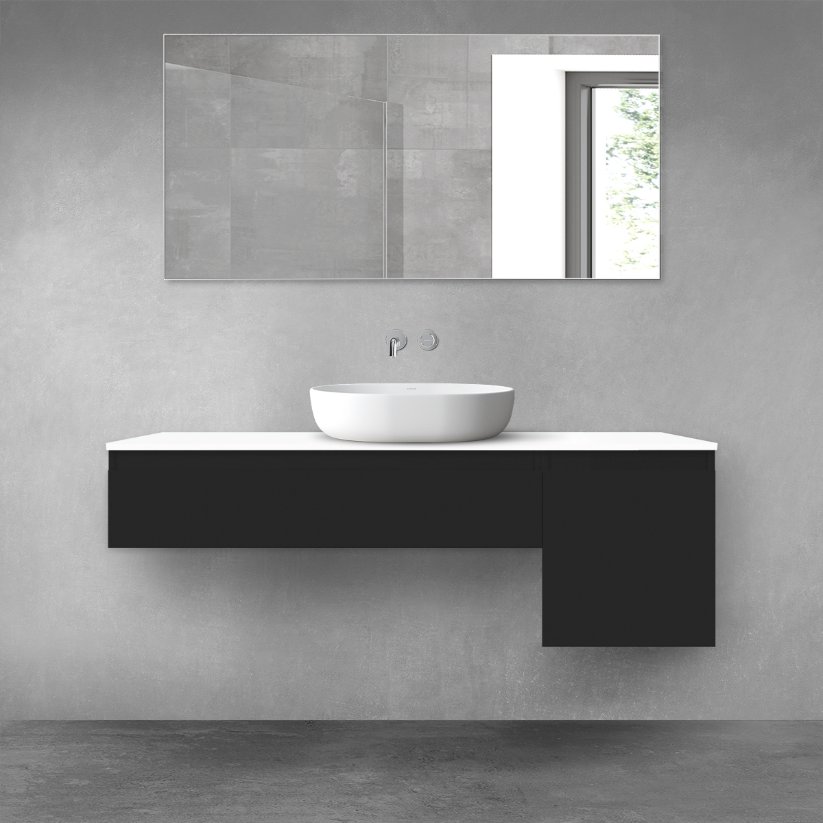 Darmowa Dostawa - Zestaw mebli łazienkowych 140x46.4x48.6 cm podumywalkowa wisząca biała Oltens Vernal 68284500