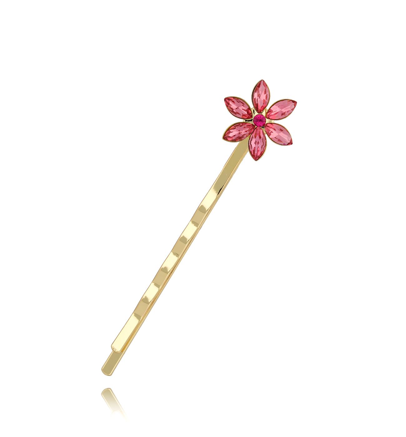 Wsuwka do włosów z różowym kwiatuszkiem Flor SSS0017 - By Dziubeka