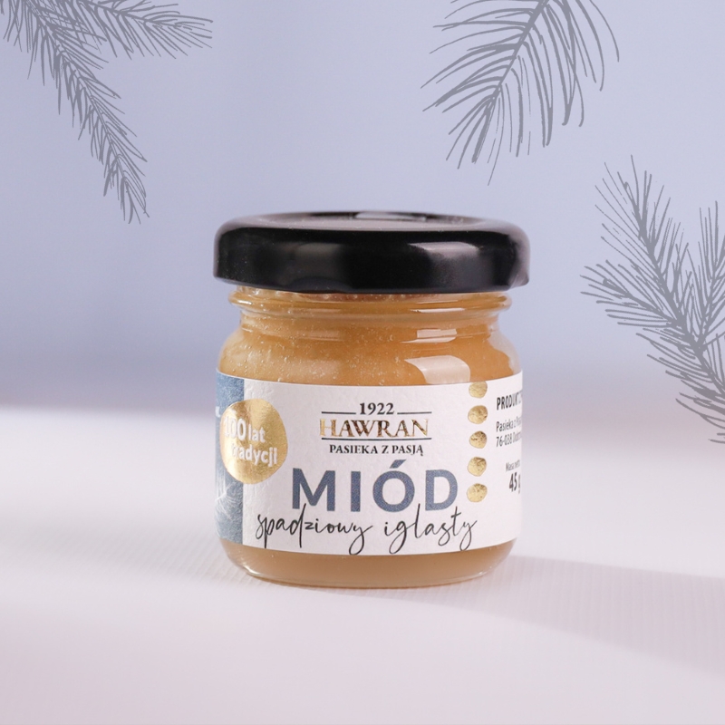 Miód spadziowy iglasty jasny 45g - Pasieka z Pasją Hawran