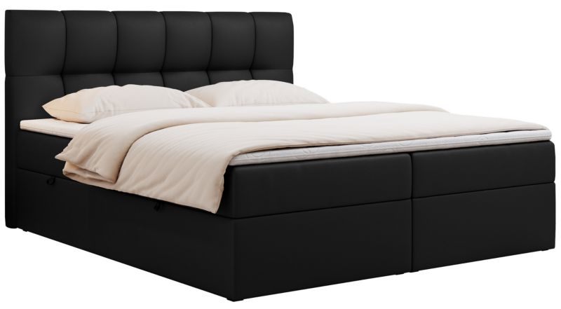 Łóżko kontynentalne MKS Meble RICO 140x200 H3 Czarny ecoskóra 1szt.