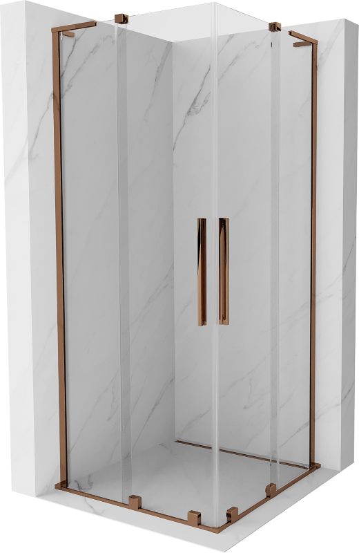 Kabina prysznicowa Mexen Velar L Duo rozsuwana 100 x 100 cm transparent różowe złoto 1 szt.