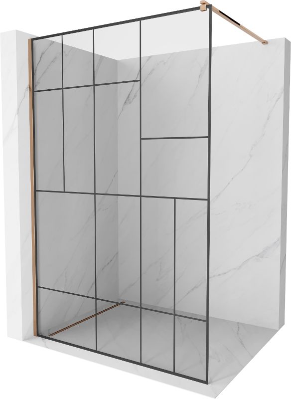 Ścianka prysznicowa Mexen Kioto czarny wzór 140x200 cm 800-140-101-60-78 1 szt.