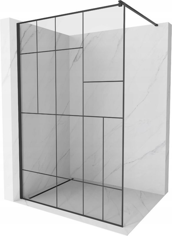 Ścianka prysznicowa Mexen Kioto czarny wzór 130x200 cm 800-130-101-70-78 1 szt.