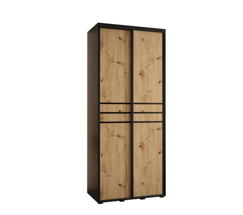 Szafa przesuwna Abiks DAVOS 10 wysoka szer.100cm czarny/artisan/czarny 1szt.