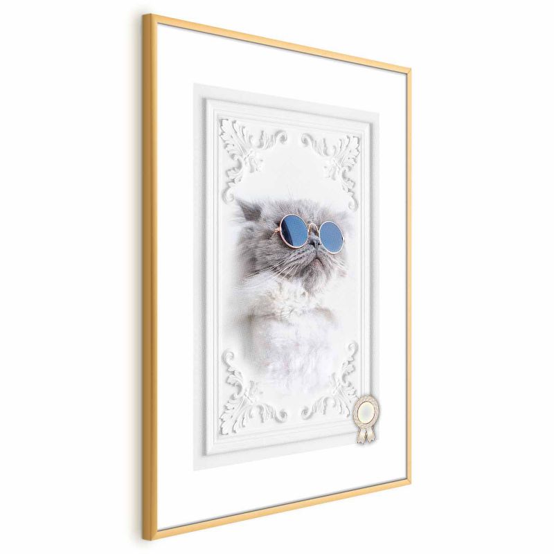 Plakat Artgeist Kot w okularach 29,7x42 cm z ramą złotą 1 szt
