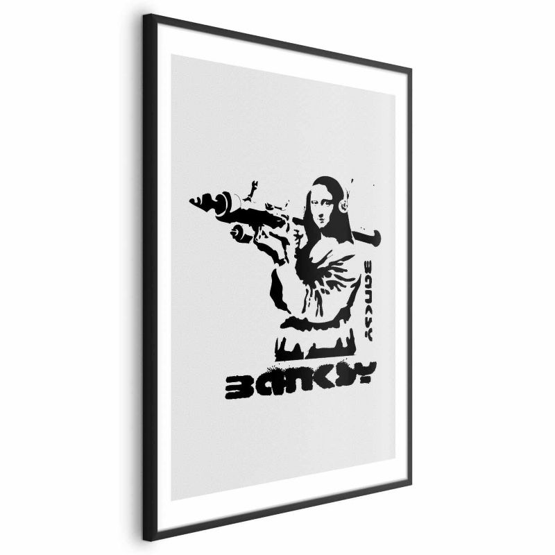 Plakat Artgeist Mona Lisa z bazuką 29,7x42 cm z ramą czarną 1 szt