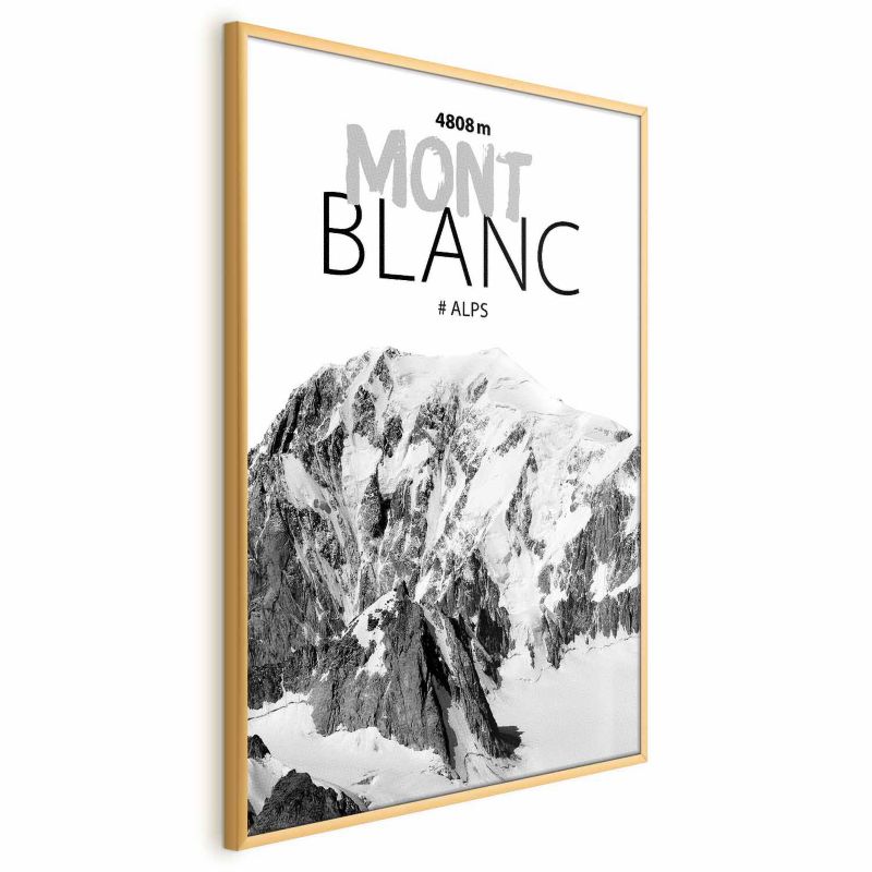 Plakat Artgeist Mont Blanc 29,7x42 cm z ramą złotą 1 szt