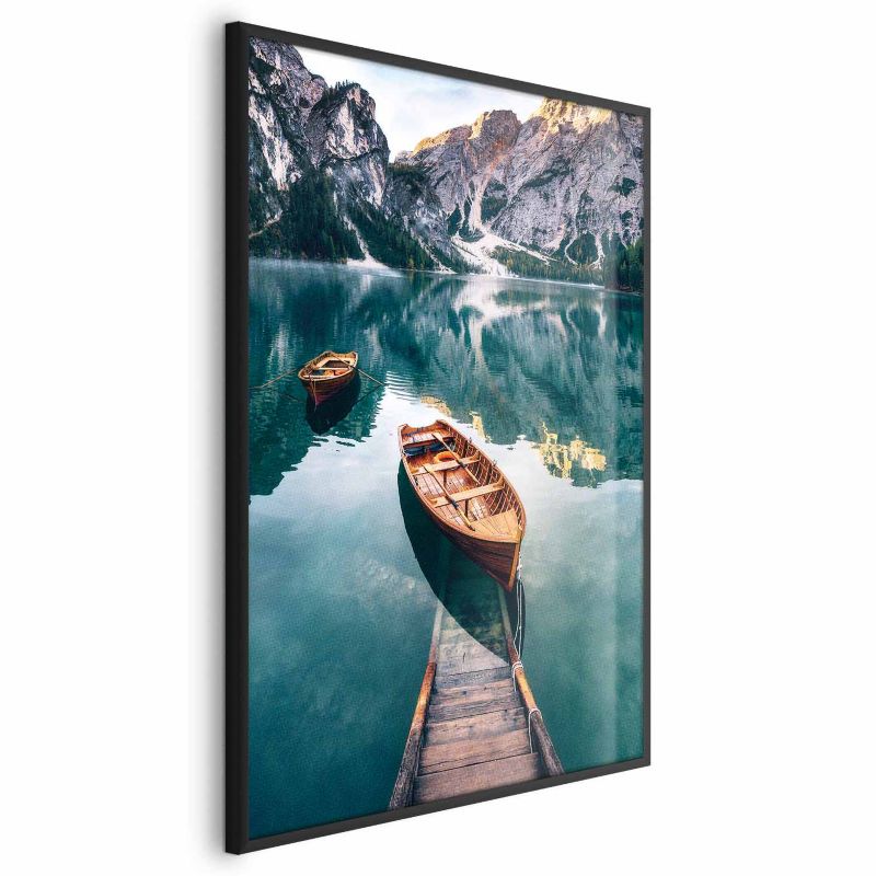 Plakat Artgeist Łodzie w Dolomitach 21x30 cm z ramą czarną 1 szt