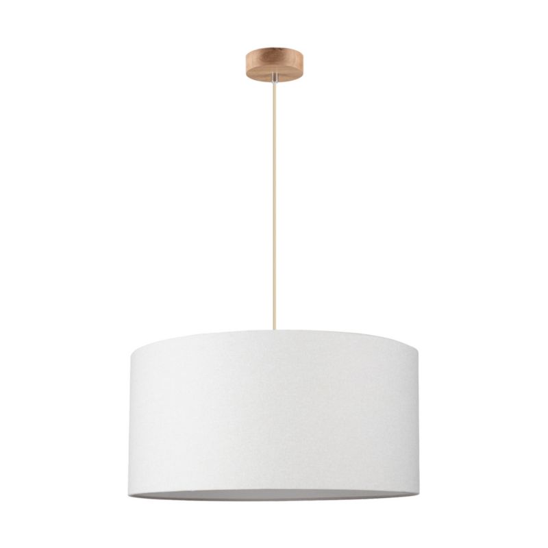 Drewniana Lampa Wisząca SPOT Light 1xE27 Max.60W Dąb Olejowany FSC w Połączeniu z Beżową Tkaniną, 1 szt.