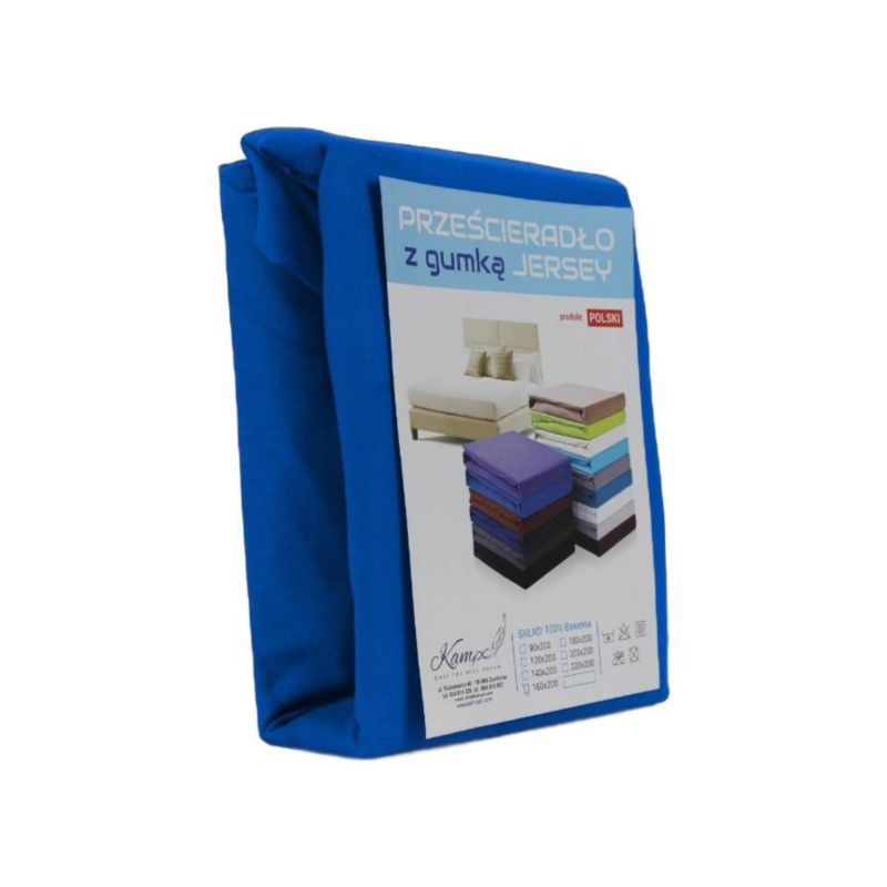 Prześcieradło z gumką Jersey VIP KAM-POL niebieskie 90x210 cm 1 szt.
