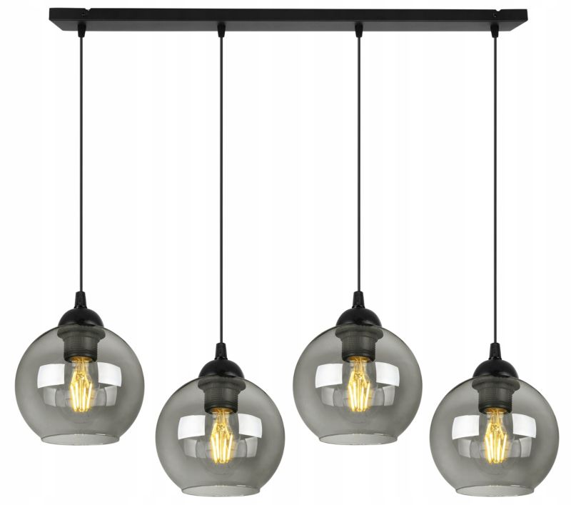 Lampa sufitowa wisząca Light Home LH Haga 4x E27 60W klosz dymiony 1szt.