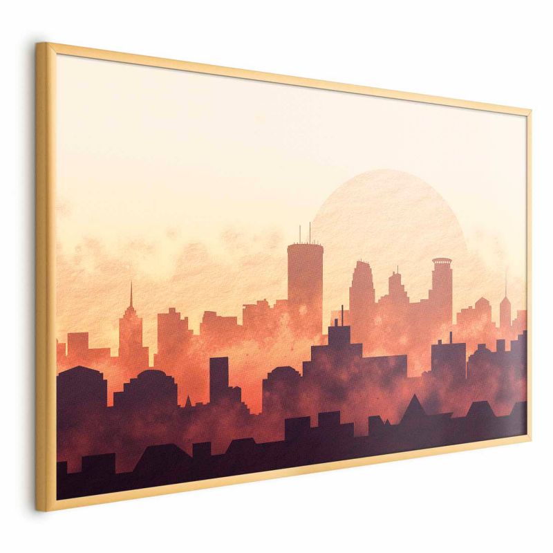 Plakat Artgeist Żar miasta 90x60 cm z ramą złotą 1 szt