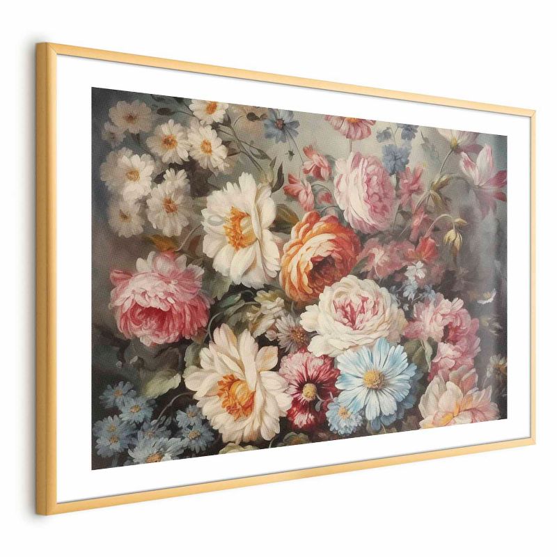 Plakat Artgeist Zapach ogrodowych kwiatów 60x40 cm z ramą złotą 1 szt