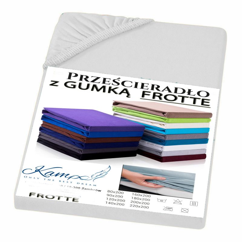 Prześcieradło gumka frotta KAM-POL bawełna premium 60x120 białe 1 szt.