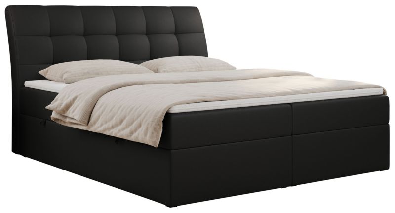 Łóżko kontynentalne MKS Meble DIEGOS 160x200 H4 Czarny ecoskóra 1szt.