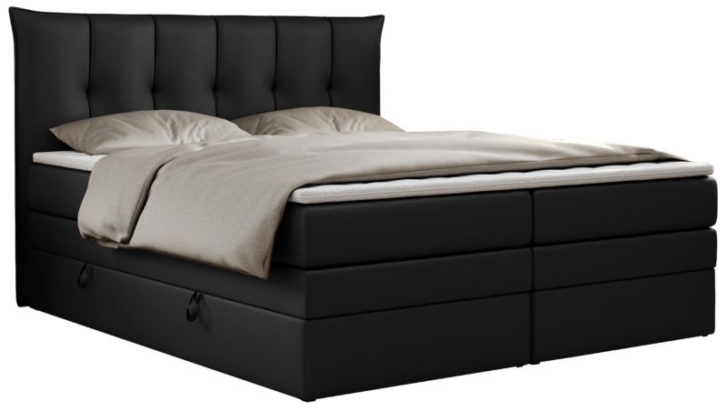 Łóżko kontynentalne MKS Meble PREMIUM 10 KING 120x200 H4 Czarny ecoskóra 1szt.
