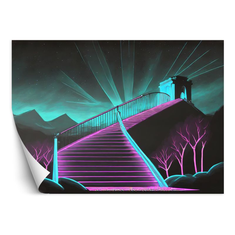 Fototapeta Feeby Schody neonowe Abstrakcja 3D 150x105 1 szt